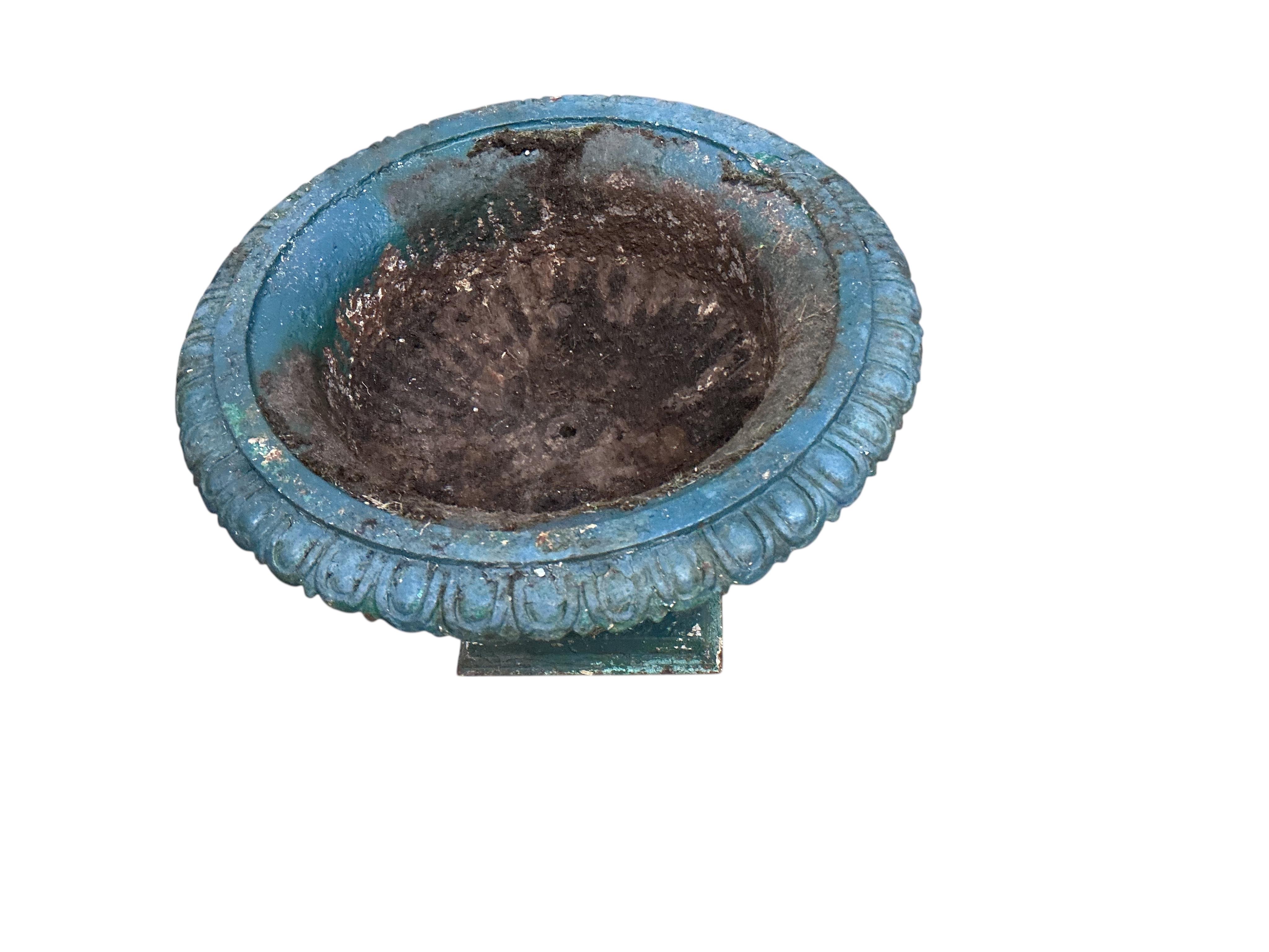 A Victorian painted cast iron Campana urn, diameter 56cm, height 38cm